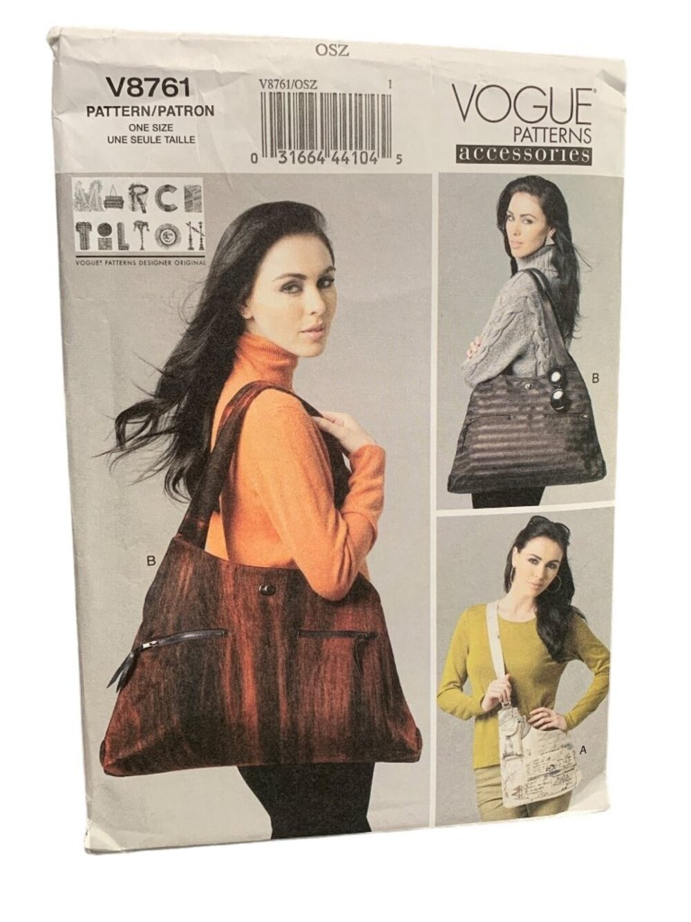 Vogue Patterns Marcy Tilton V8761 - Trendy Bag Designs - Uncut 2010s